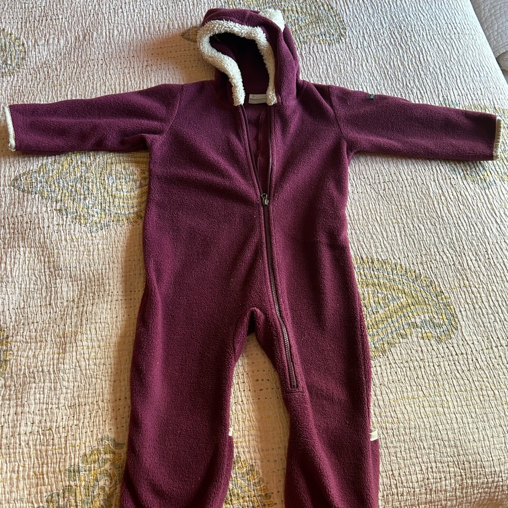 Columbia Maroon Kids One Piece Footie